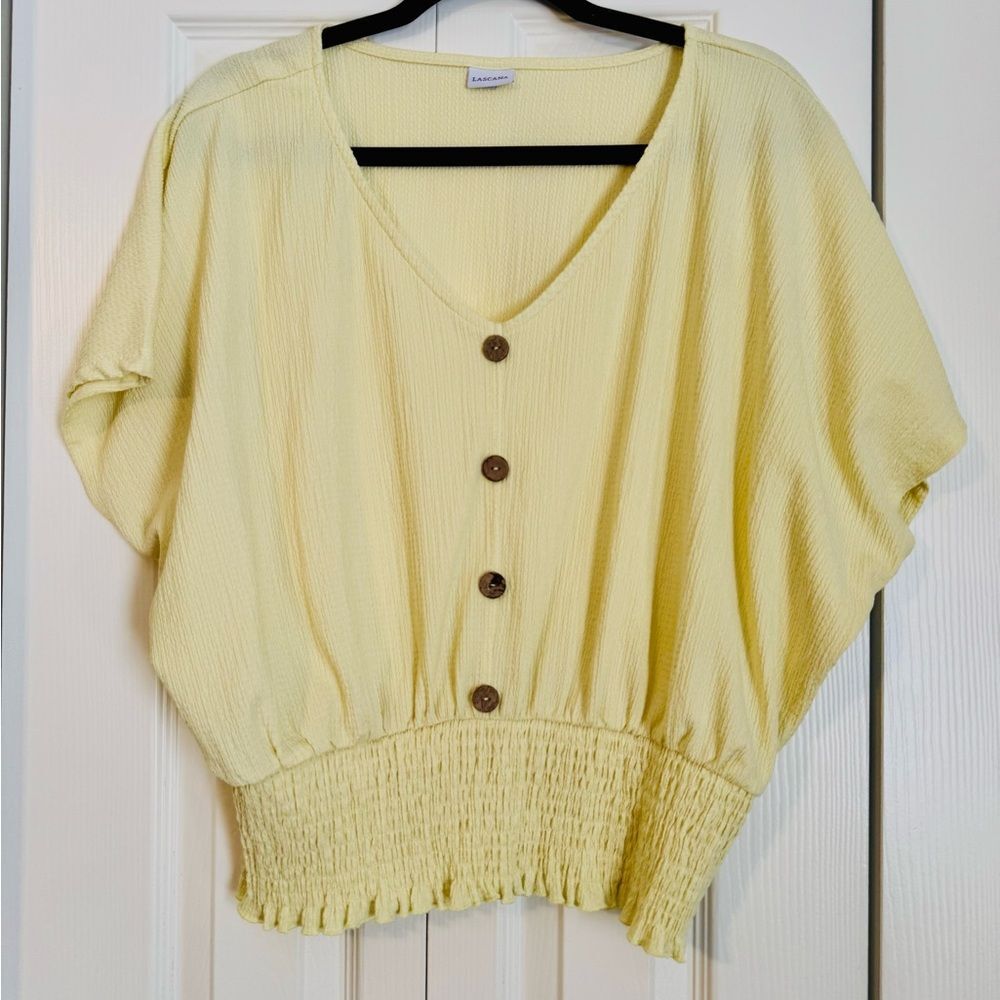 Yellow Button-Down Blouse - Picture 3 of 6
